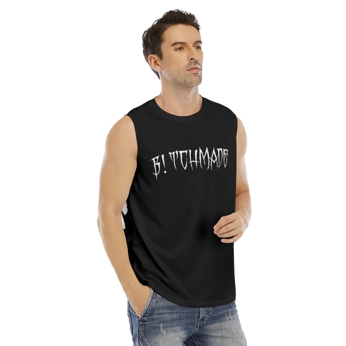 B!TCHMADE BLK O-neck Tank Top