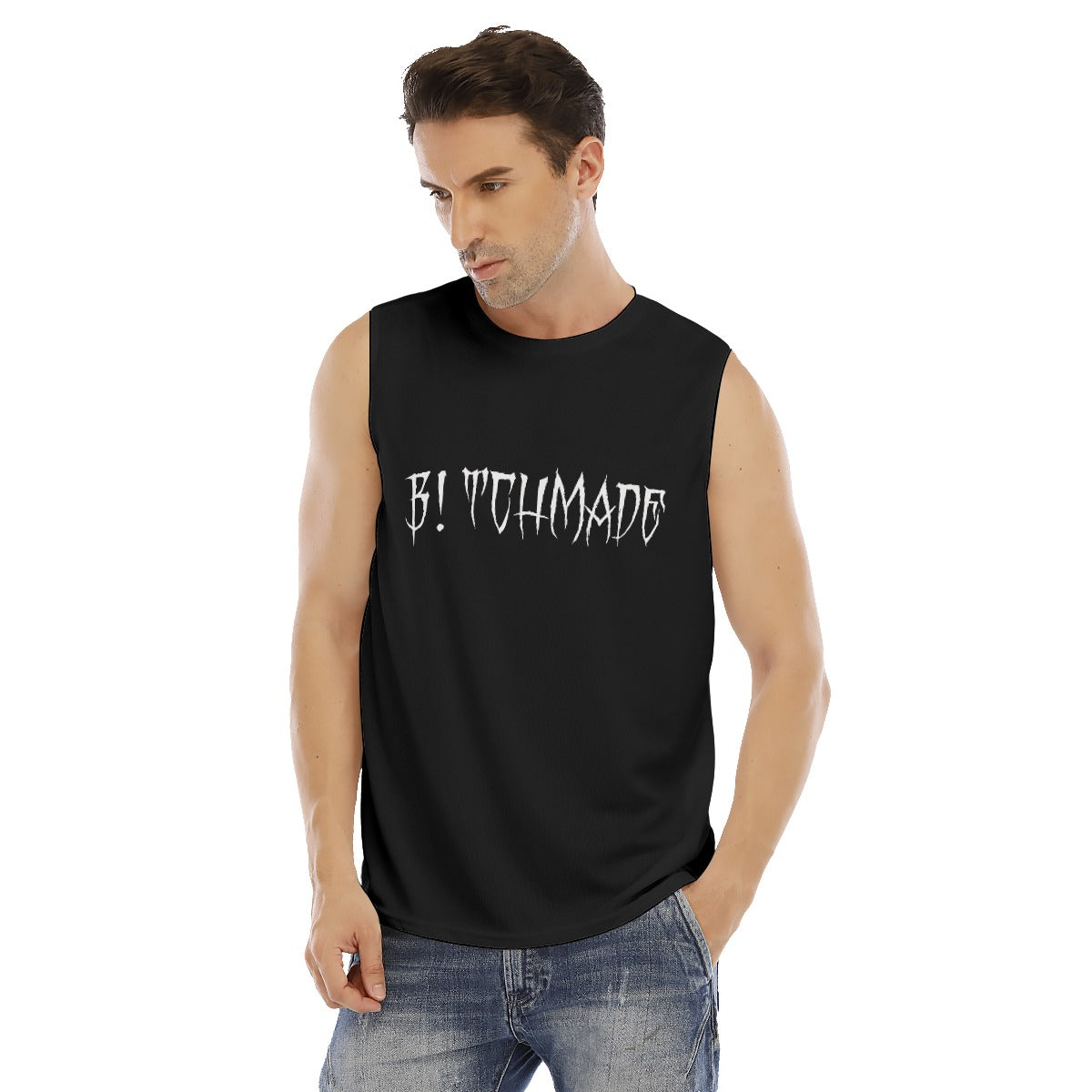 B!TCHMADE BLK O-neck Tank Top